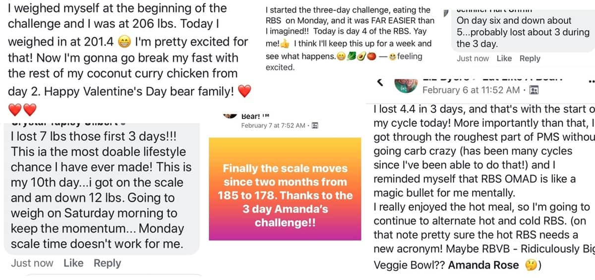 3-Day-Course-testimonials Testimonial screenshots for the Three-Day Challenge